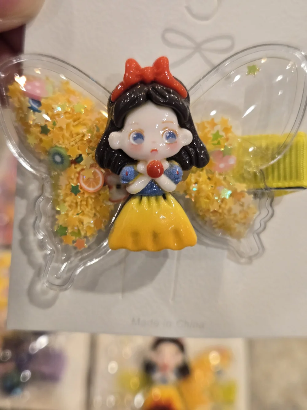 Princess Hair Clips Resin Charm with Glitter Stars
